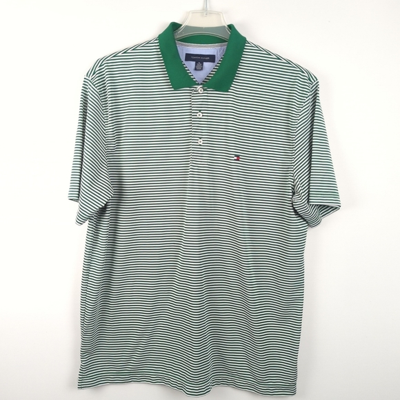Tommy Hilfiger Green Striped Polo - XL - Picture 1 of 7